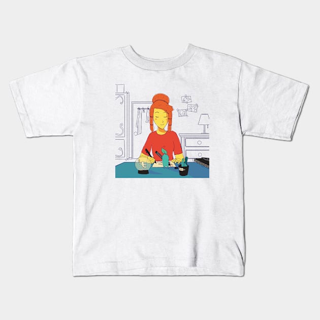 Artist girl Kids T-Shirt by annearrt